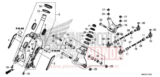 FOURCHETTE AVANT GL1800DAK de 2019